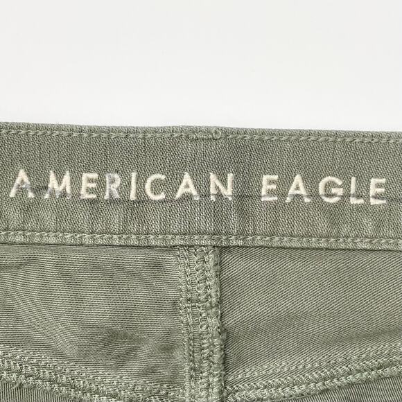 American Eagle Green Highest Rise Distressed Mom Shorts - Picture 10 of 11